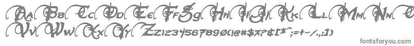 フォントNeverwinterBoldItalic – 白い背景に灰色の文字
