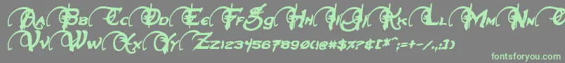 NeverwinterBoldItalic-Schriftart – Grüne Schriften auf grauem Hintergrund
