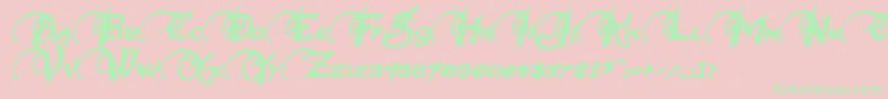 NeverwinterBoldItalic Font – Green Fonts on Pink Background