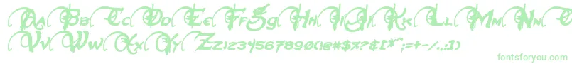NeverwinterBoldItalic Font – Green Fonts on White Background
