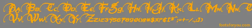 NeverwinterBoldItalic Font – Orange Fonts on Gray Background
