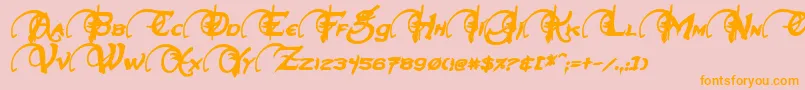NeverwinterBoldItalic Font – Orange Fonts on Pink Background