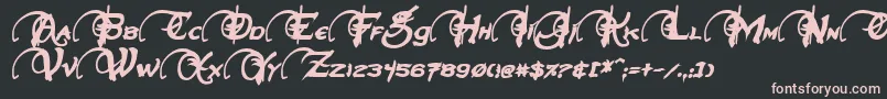 NeverwinterBoldItalic Font – Pink Fonts on Black Background