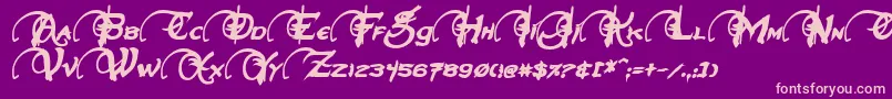 NeverwinterBoldItalic Font – Pink Fonts on Purple Background