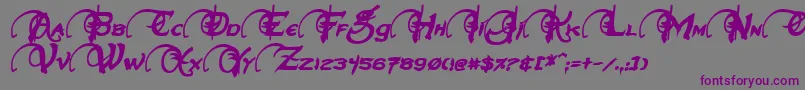 NeverwinterBoldItalic Font – Purple Fonts on Gray Background