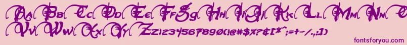 NeverwinterBoldItalic Font – Purple Fonts on Pink Background