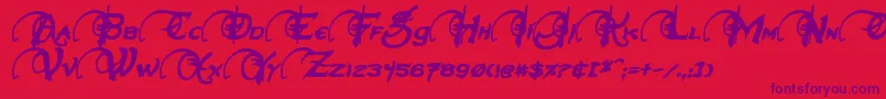 NeverwinterBoldItalic Font – Purple Fonts on Red Background