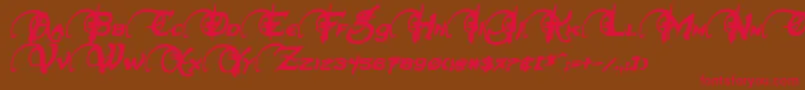 NeverwinterBoldItalic Font – Red Fonts on Brown Background