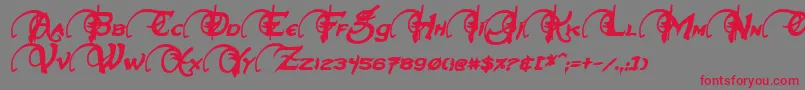 NeverwinterBoldItalic Font – Red Fonts on Gray Background