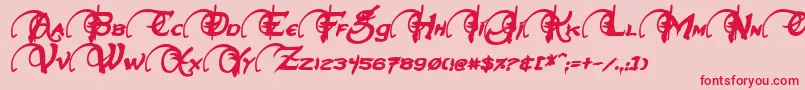 NeverwinterBoldItalic Font – Red Fonts on Pink Background