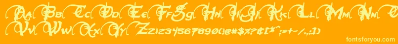 NeverwinterBoldItalic Font – Yellow Fonts on Orange Background