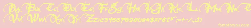 NeverwinterBoldItalic Font – Yellow Fonts on Pink Background