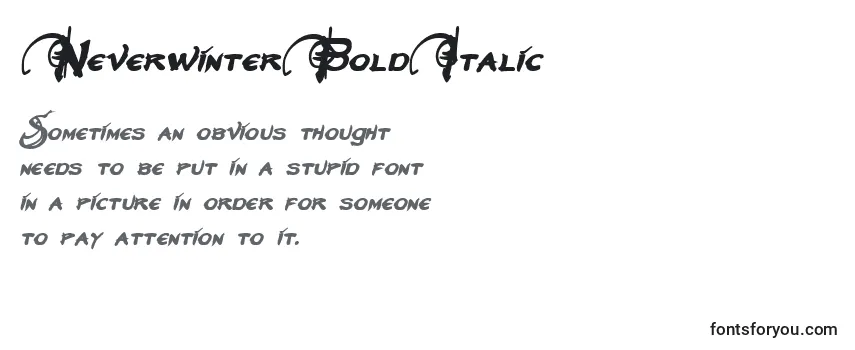 NeverwinterBoldItalic Font