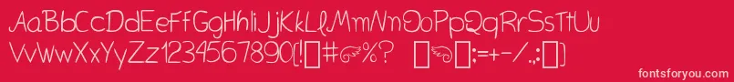 BellakDontBlink-fontti – vaaleanpunaiset fontit punaisella taustalla