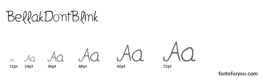 BellakDontBlink Font Sizes
