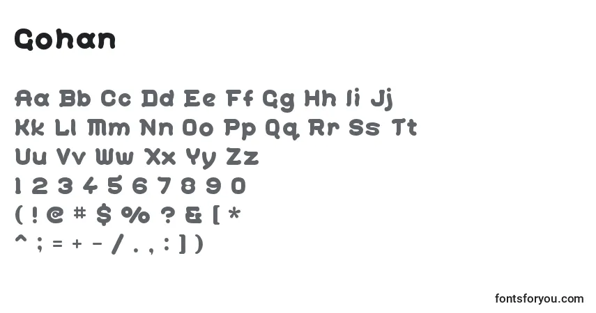 Schriftart Gohan – Alphabet, Zahlen, spezielle Symbole