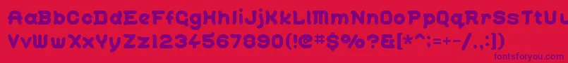 Gohan Font – Purple Fonts on Red Background