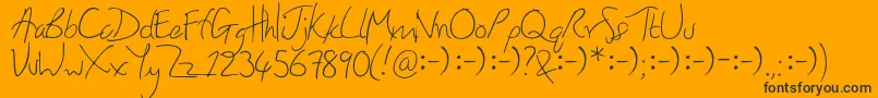Honey-Schriftart – Schwarze Schriften auf orangefarbenem Hintergrund