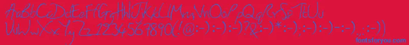 Honey Font – Blue Fonts on Red Background