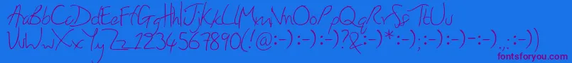 Honey Font – Purple Fonts on Blue Background