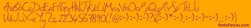 Honey Font – Purple Fonts on Orange Background