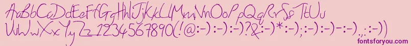 Honey Font – Purple Fonts on Pink Background
