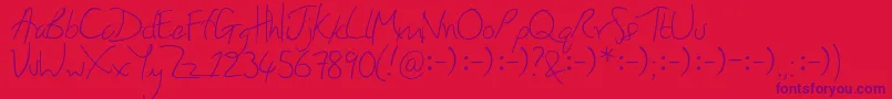 Honey Font – Purple Fonts on Red Background