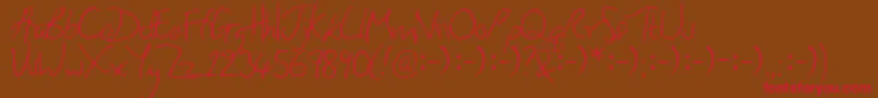 Honey-Schriftart – Rote Schriften auf braunem Hintergrund
