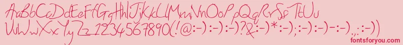 Weitere Informationen zur Honey-Schriftart Honey-Schriftart – Rote Schriften auf rosa Hintergrund