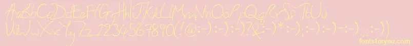 Honey Font – Yellow Fonts on Pink Background