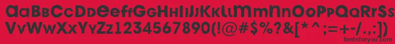Czcionka AAvantecpslcbrkBold – czarne czcionki na czerwonym tle