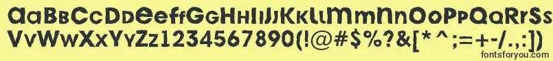 Czcionka AAvantecpslcbrkBold – czarne czcionki na żółtym tle