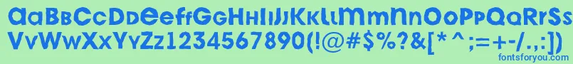 フォントAAvantecpslcbrkBold – 青い文字は緑の背景です。