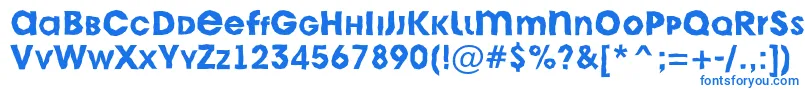 Czcionka AAvantecpslcbrkBold – niebieskie czcionki na białym tle