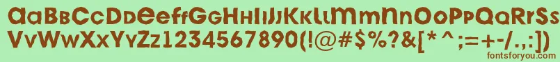 Czcionka AAvantecpslcbrkBold – brązowe czcionki na zielonym tle