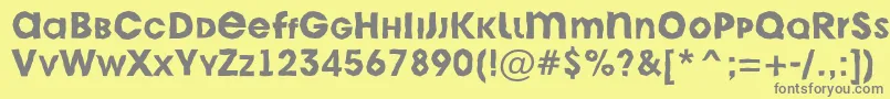 Czcionka AAvantecpslcbrkBold – szare czcionki na żółtym tle