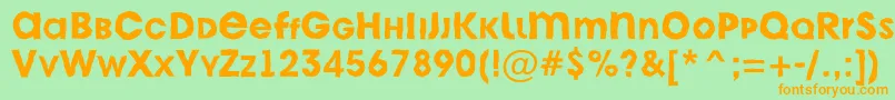 AAvantecpslcbrkBold-Schriftart – Orangefarbene Schriften auf grünem Hintergrund