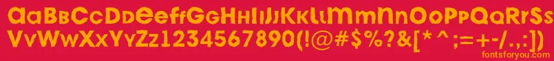 フォントAAvantecpslcbrkBold – 赤い背景にオレンジの文字