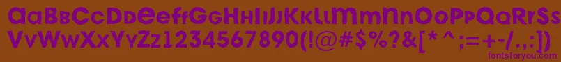 フォントAAvantecpslcbrkBold – 紫色のフォント、茶色の背景