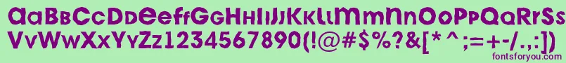 AAvantecpslcbrkBold-fontti – violetit fontit vihreällä taustalla
