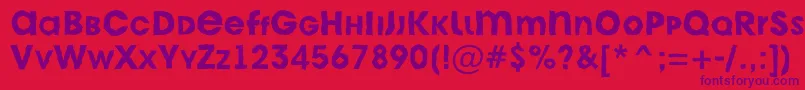Czcionka AAvantecpslcbrkBold – fioletowe czcionki na czerwonym tle