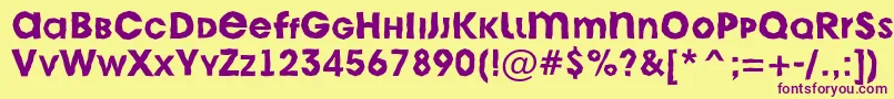 AAvantecpslcbrkBold-fontti – violetit fontit keltaisella taustalla