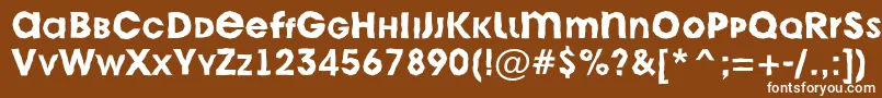 Czcionka AAvantecpslcbrkBold – białe czcionki na brązowym tle