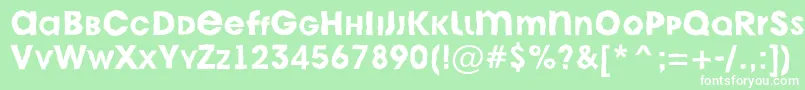 フォントAAvantecpslcbrkBold – 緑の背景に白い文字