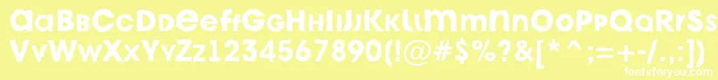 Czcionka AAvantecpslcbrkBold – białe czcionki na żółtym tle