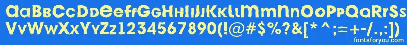AAvantecpslcbrkBold-fontti – keltaiset fontit sinisellä taustalla