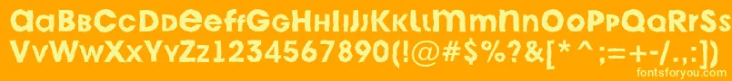 Czcionka AAvantecpslcbrkBold – żółte czcionki na pomarańczowym tle