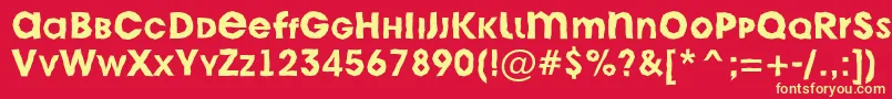 AAvantecpslcbrkBold-fontti – keltaiset fontit punaisella taustalla