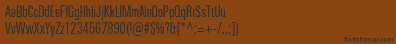 フォントUniversNextProCompressed – 黒い文字が茶色の背景にあります