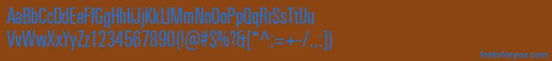 フォントUniversNextProCompressed – 茶色の背景に青い文字